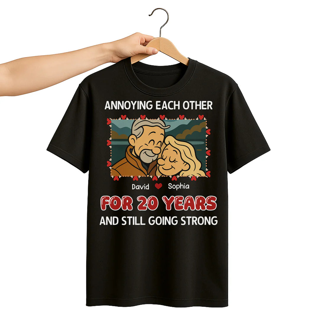 Personalized Photo Anniversary T-Shirt – Custom Couple Picture, Names & Special Date Gift