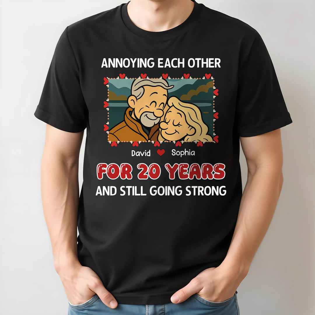 Personalized Photo Anniversary T-Shirt – Custom Couple Picture, Names & Special Date Gift
