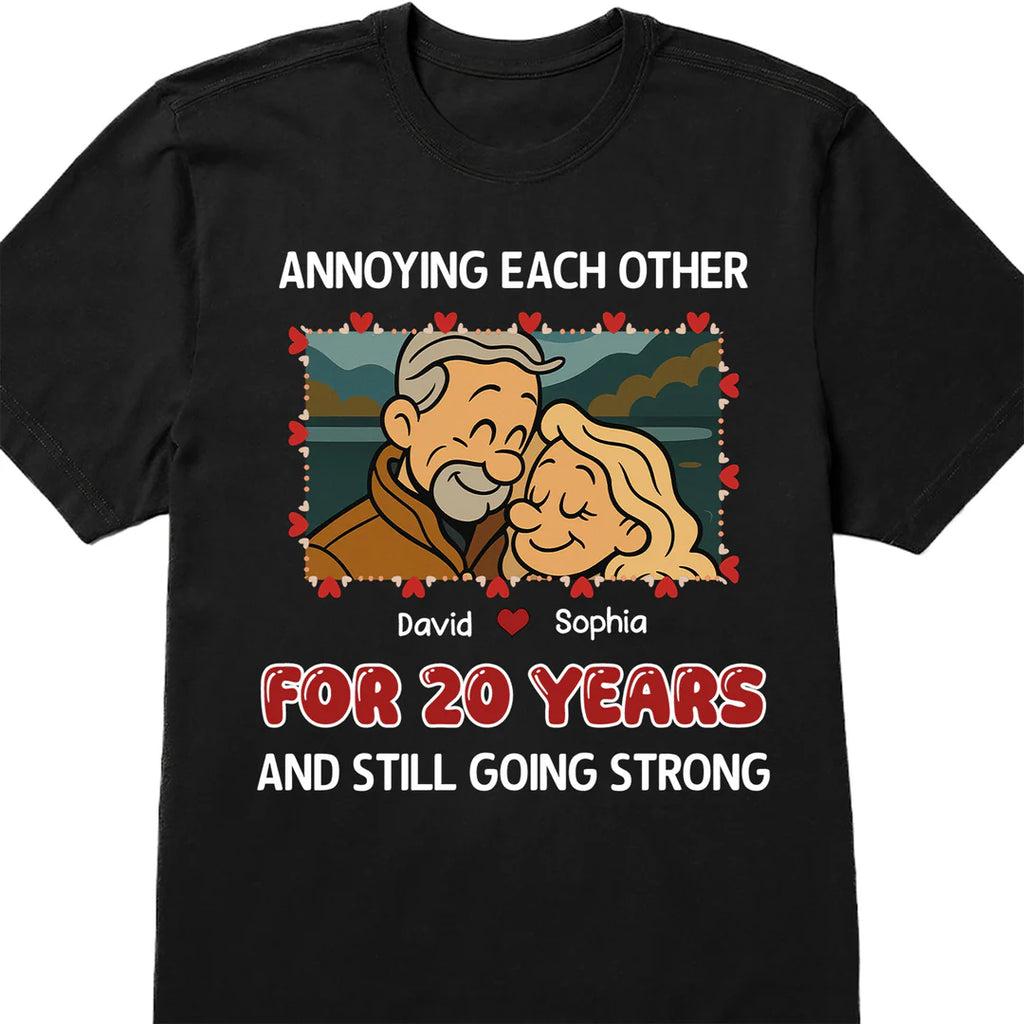 Personalized Photo Anniversary T-Shirt – Custom Couple Picture, Names & Special Date Gift