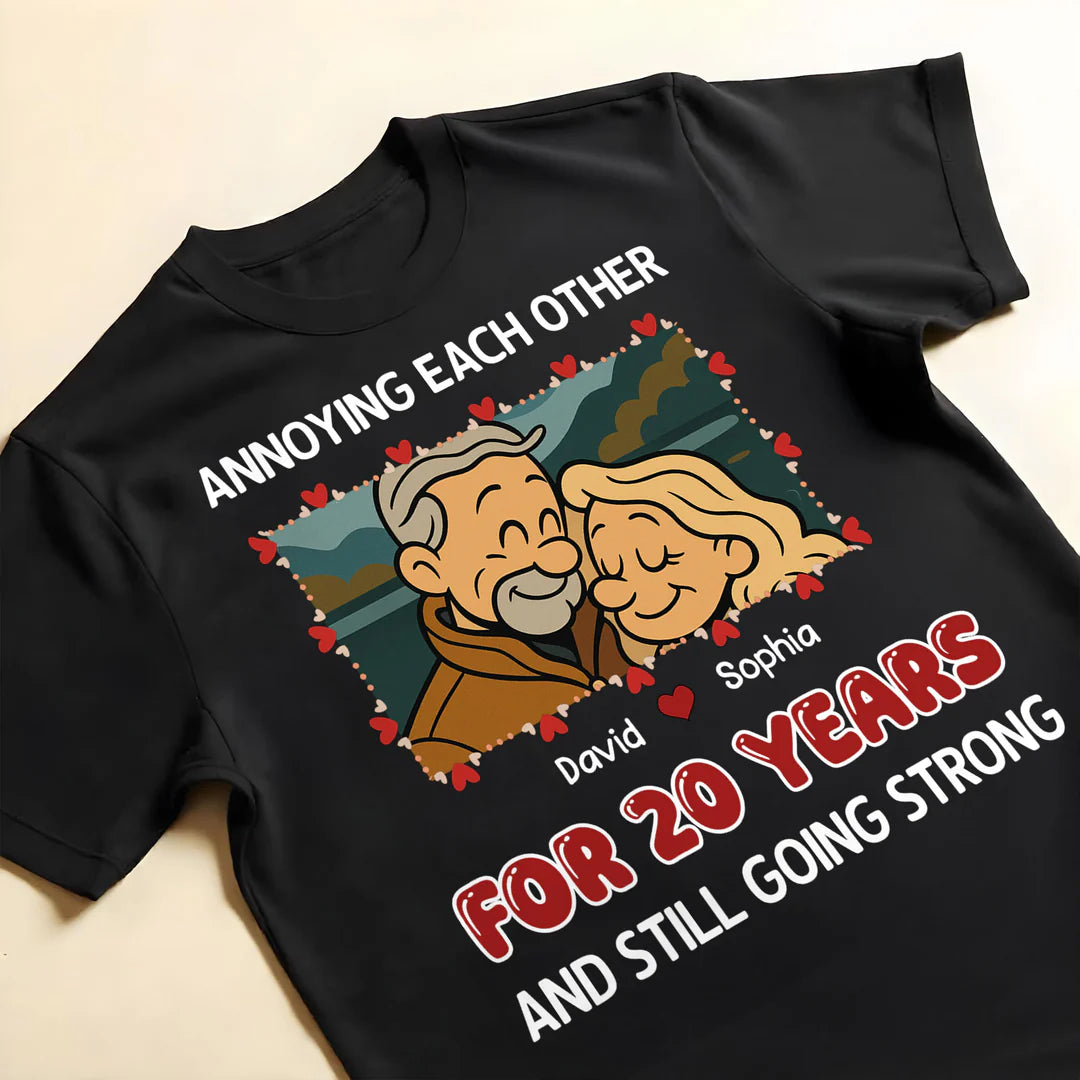 Personalized Photo Anniversary T-Shirt – Custom Couple Picture, Names & Special Date Gift