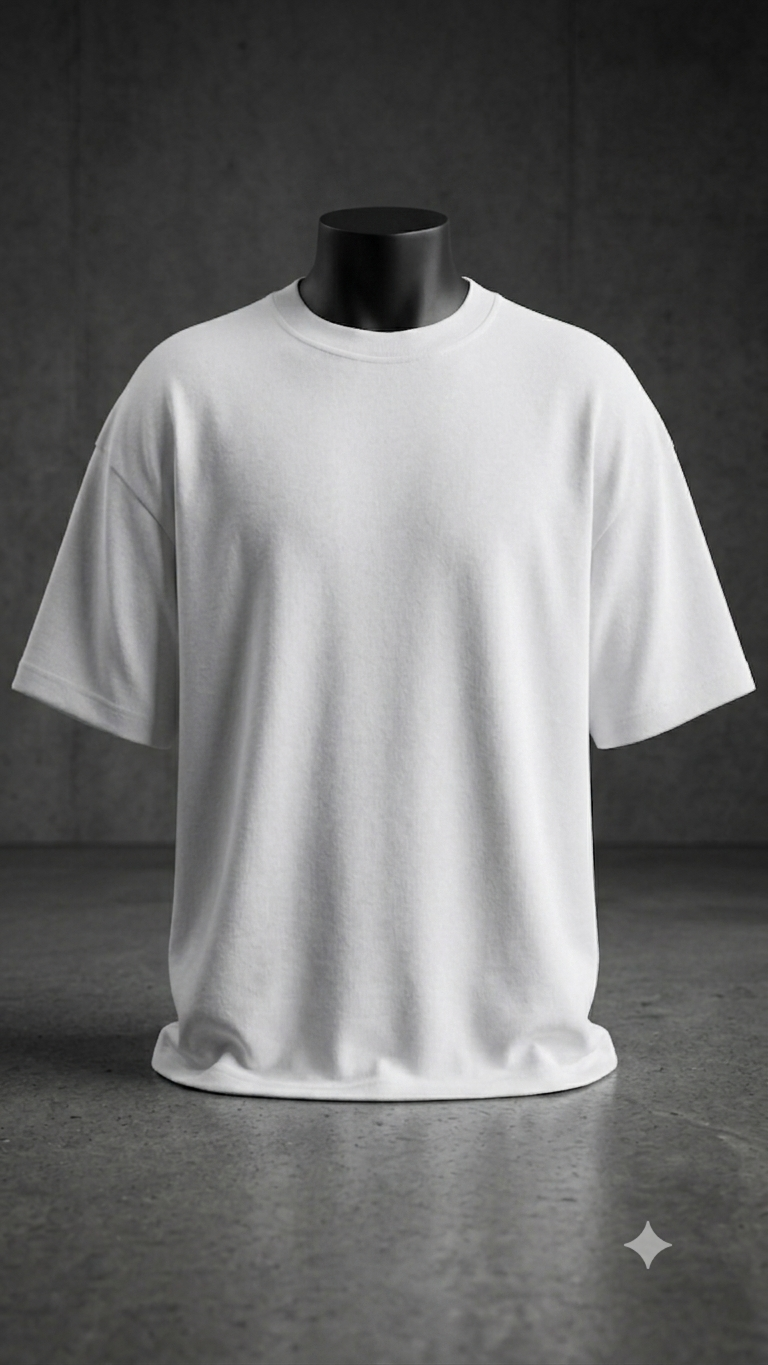 AUREX Premium Oversized Drop Shoulder T-Shirt – White