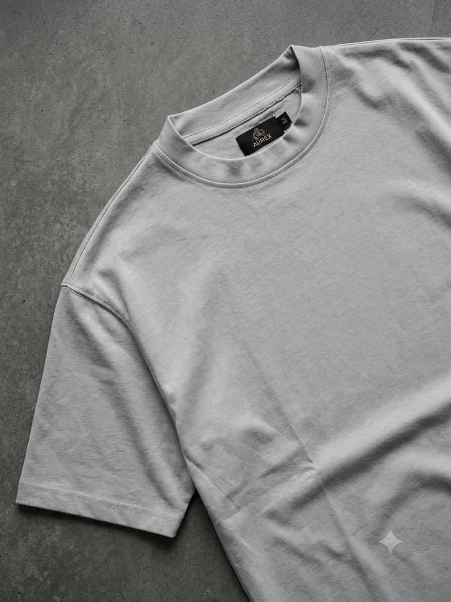 AUREX Premium Oversized Drop Shoulder T-Shirt for Men – Light Grey