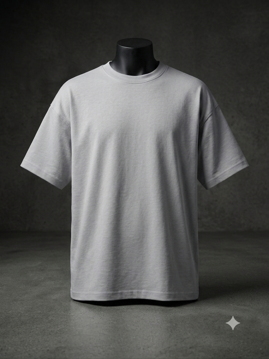 AUREX Premium Oversized Drop Shoulder T-Shirt for Men – Light Grey