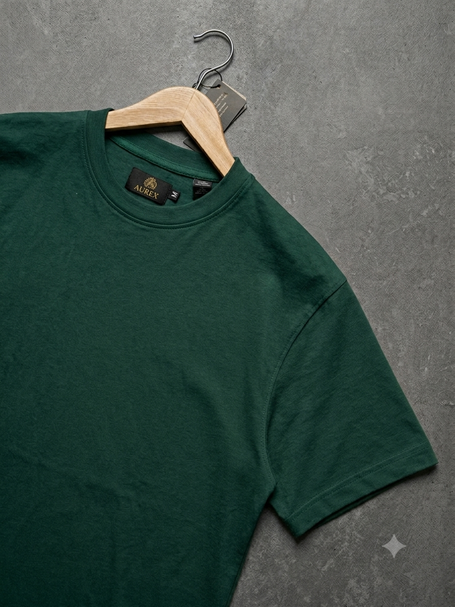AUREX Premium Oversized Drop Shoulder T-Shirt for Men – Dark Green