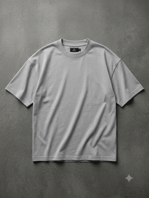 AUREX Premium Oversized Drop Shoulder T-Shirt for Men – Light Grey