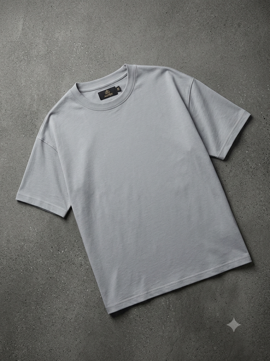 AUREX Premium Oversized Drop Shoulder T-Shirt for Men – Light Grey