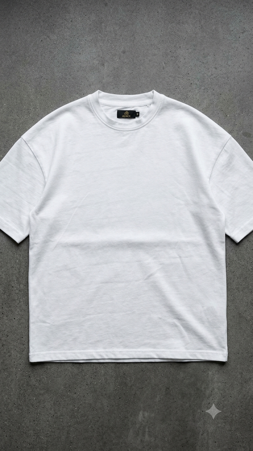 AUREX Premium Oversized Drop Shoulder T-Shirt – White